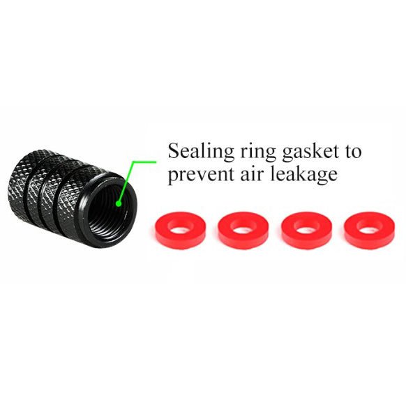 Green Barrel Aluminum Tire Valve Caps - Universal, Fits on all Vehicles