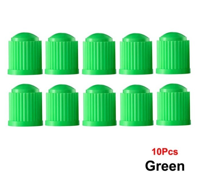 Green Tire Valve Caps - Plastic - Universal