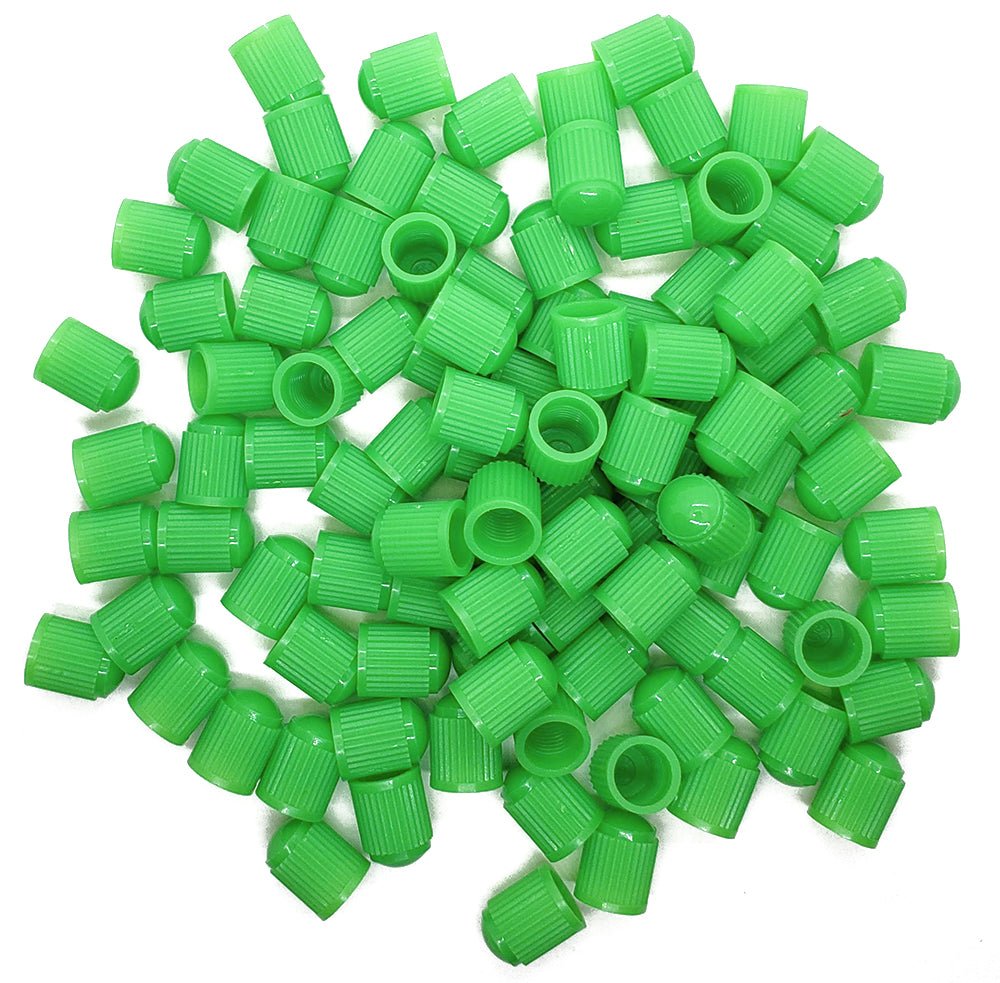 Green Tire Valve Caps - Plastic - Universal