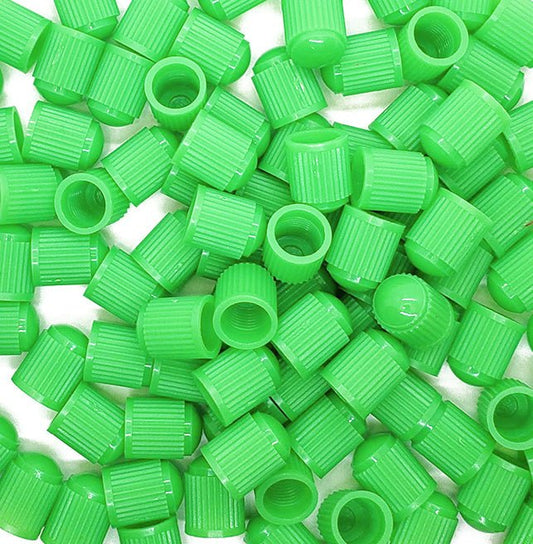 Green Tire Valve Caps - Plastic - Universal