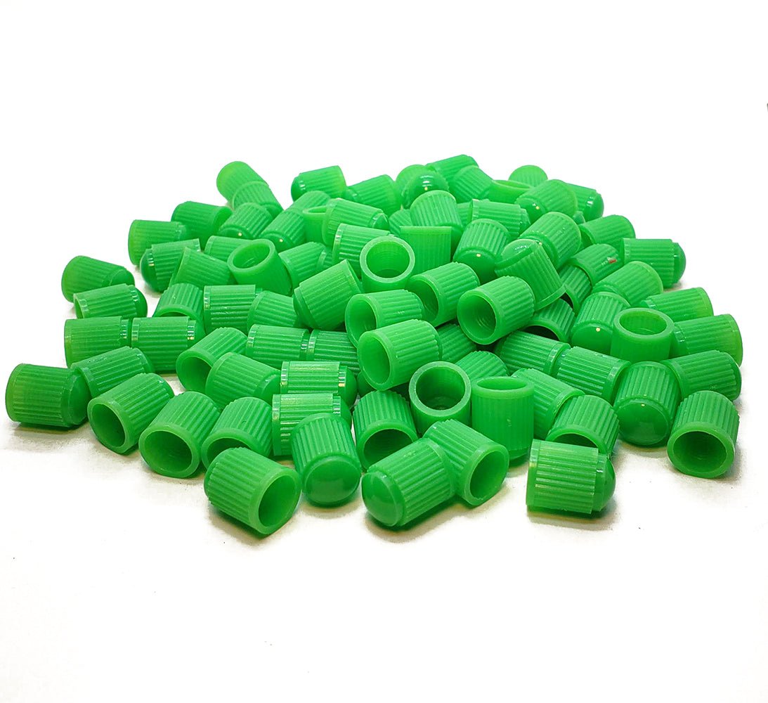 Green Tire Valve Caps - Plastic - Universal