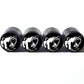 Grizzly Bear Tire Valve Caps - Black Aluminum - Set of Four