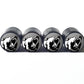 Grizzly Bear Tire Valve Caps - Black Aluminum - Set of Four