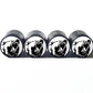 Grizzly Bear Tire Valve Caps - Black Aluminum - Set of Four