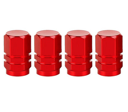 Hex Aluminum Tire Valve Caps - Universal, Fits on all Vehicles