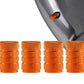 Orange Barrel Aluminum Tire Valve Caps - Universal, Fits on all Vehicles