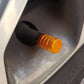 Orange Barrel Aluminum Tire Valve Caps - Universal, Fits on all Vehicles