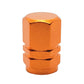 Orange Hex Aluminum Tire Valve Caps - Universal, Fits on all Vehicles