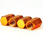 Orange Hex Aluminum Tire Valve Caps - Universal, Fits on all Vehicles