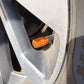 Orange Hex Aluminum Tire Valve Caps - Universal, Fits on all Vehicles