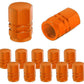 Orange Hex Aluminum Tire Valve Caps - Universal, Fits on all Vehicles