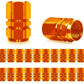 Orange Hex Aluminum Tire Valve Caps - Universal, Fits on all Vehicles