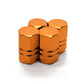 Orange Hex Aluminum Tire Valve Caps - Universal, Fits on all Vehicles