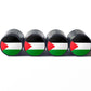 Palestine Palestinian Flag Tire Valve Caps - Black Aluminum - Set of Four