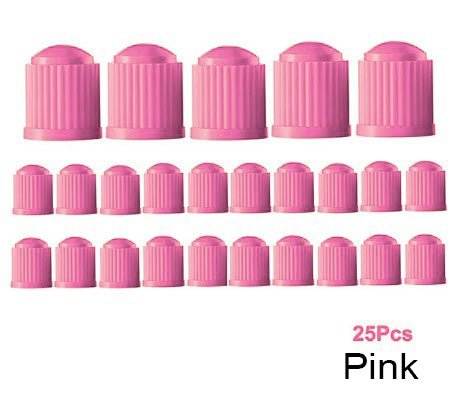 Pink Tire Valve Caps - Plastic - Universal