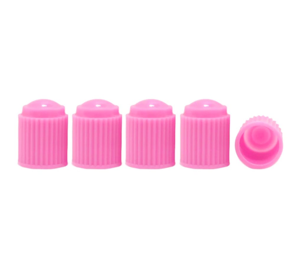 Pink Tire Valve Caps - Plastic - Universal