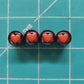 Red Beating Heart Tire Valve Caps - Black Aluminum - Set of Four