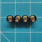 Sugar Skull (Style 3) Tire Valve Caps - Black Aluminum - Set of Four