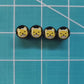 Grinning Cat Face Tire Valve Caps - Black Aluminum - Set of Four