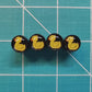 Yellow Rubber Ducky Tire Valve Caps - Black Aluminum - Set of Four