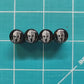 Black and White Spartan Helmet USA Flag Tire Valve Caps - Black Aluminum - Set of Four