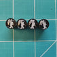 Bigfoot Sasquatch with American Flag Tire Valve Caps - Black Aluminum - Set of Four