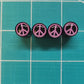 Peace Sign Tire Valve Stem Caps - Black Aluminum - Set of Four