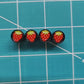 Red Strawberry Tire Valve Caps - Black Aluminum - Set of Four