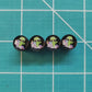 Cute Alien on Unicorn Tire Valve Caps - Black Aluminum - Set of Four