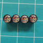 Tiki Mask (Style 5) Tire Valve Caps - Black Aluminum - Set of Four