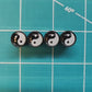 Yin Yang Symbol Tire Valve Caps - Black Aluminum - Set of Four