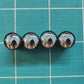 Bigfoot, Alien, and Spaceship Tire Valve Caps - Black Aluminum - Set of Four