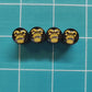 Angry Gorilla Ape (Style 4) Tire Valve Caps - Black Aluminum - Set of Four