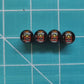 Tiki Mask (Style 8) Tire Valve Caps - Black Aluminum - Set of Four