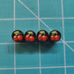 Red Cherries Tire Valve Caps - Black Aluminum - Set of Four