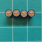 Vintage Gulf Gas Logo Tire Valve Caps - Black Aluminum - Set of Four