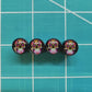 Sugar Skull (Style 1) Tire Valve Caps - Black Aluminum - Set of Four