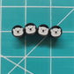 Polar Bear Face Tire Valve Caps - Black Aluminum - Set of Four