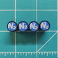 Blue N2 Nitrogen Tire Valve Caps (Style 1) - Black Aluminum - Universal