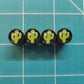 Green Cactus Tire Valve Caps - Black Aluminum - Set of Four