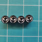 Alien Face Tire Valve Caps - Black Aluminum - Set of Four (5 colors)