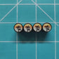 Exotic Beach Palm Trees (Style 8) Tire Valve Caps - Black Aluminum - Set of Four