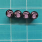 Angry Gorilla Ape (Style 1) Tire Valve Caps - Black Aluminum - Set of Four