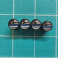 Police Blue Line (American Flag) Tire Valve Caps - Aluminum - Set of 4