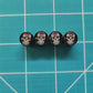 Sugar Skull (Style 2) Tire Valve Caps - Black Aluminum - Set of Four