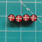 Denmark Flag Tire Valve Caps - Black Aluminum - Set of Four