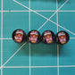 Tiki Mask (Style 2) Tire Valve Caps - Black Aluminum - Set of Four