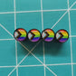 LGBTQ+ Progress Pride Flag Tire Valve Caps - Black Aluminum - Set of Four