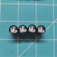 Bigfoot Sasquatch in a Golf Cart Tire Valve Caps - Black Aluminum - Set of Four