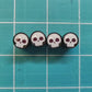 White Skull I'm Dead Tire Valve Caps - Black Aluminum - Set of Four